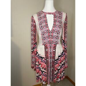 Free People Tegan Border Print Mini Dress Size 0